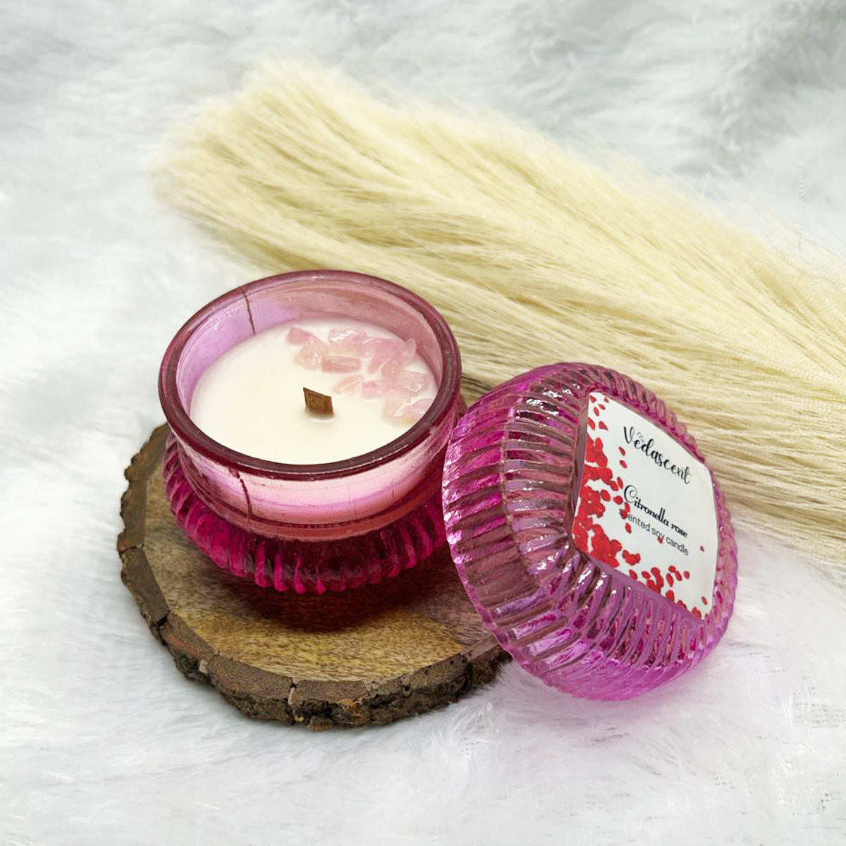 crystal jar candle pink - Image 4