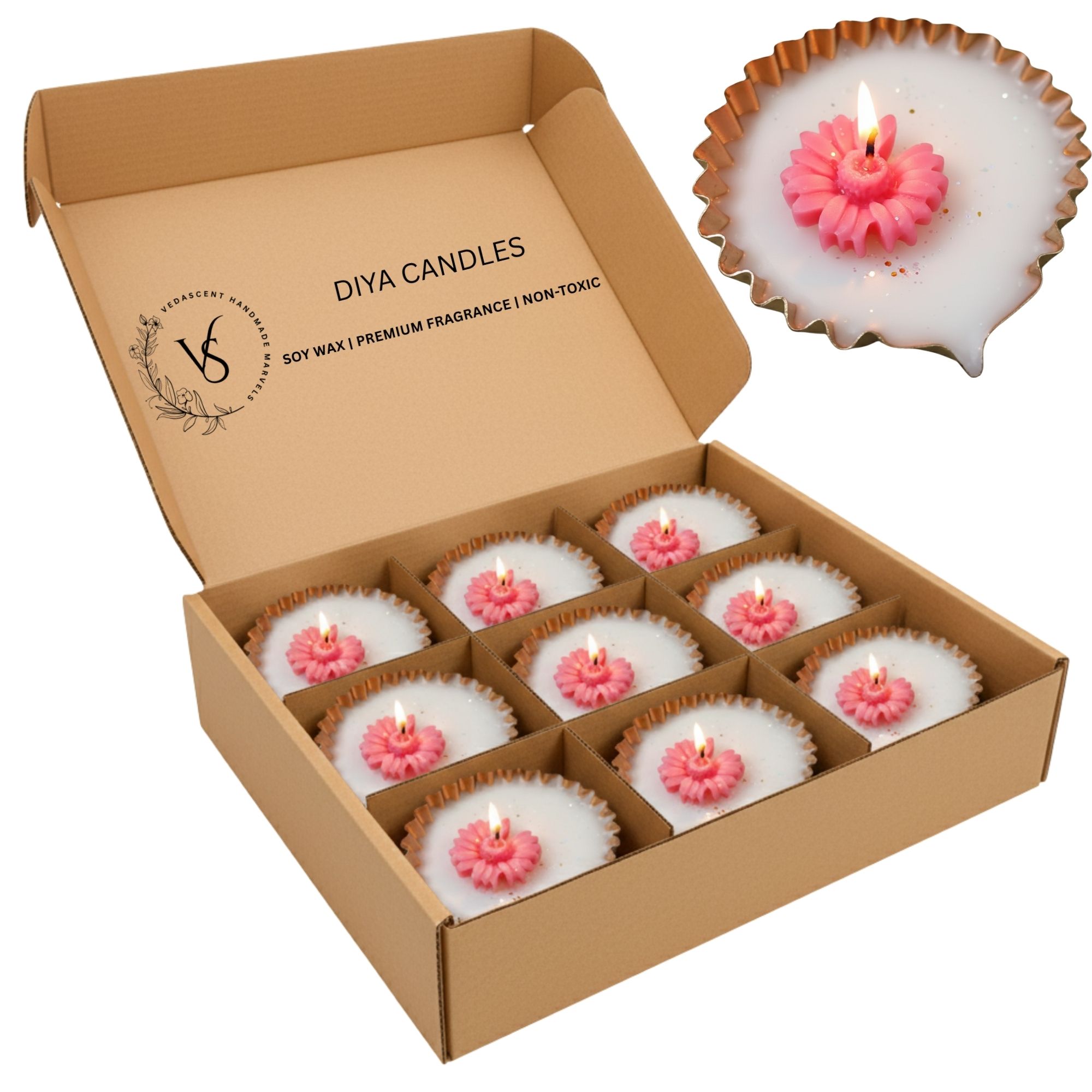 Box of 9 diwali scented candles